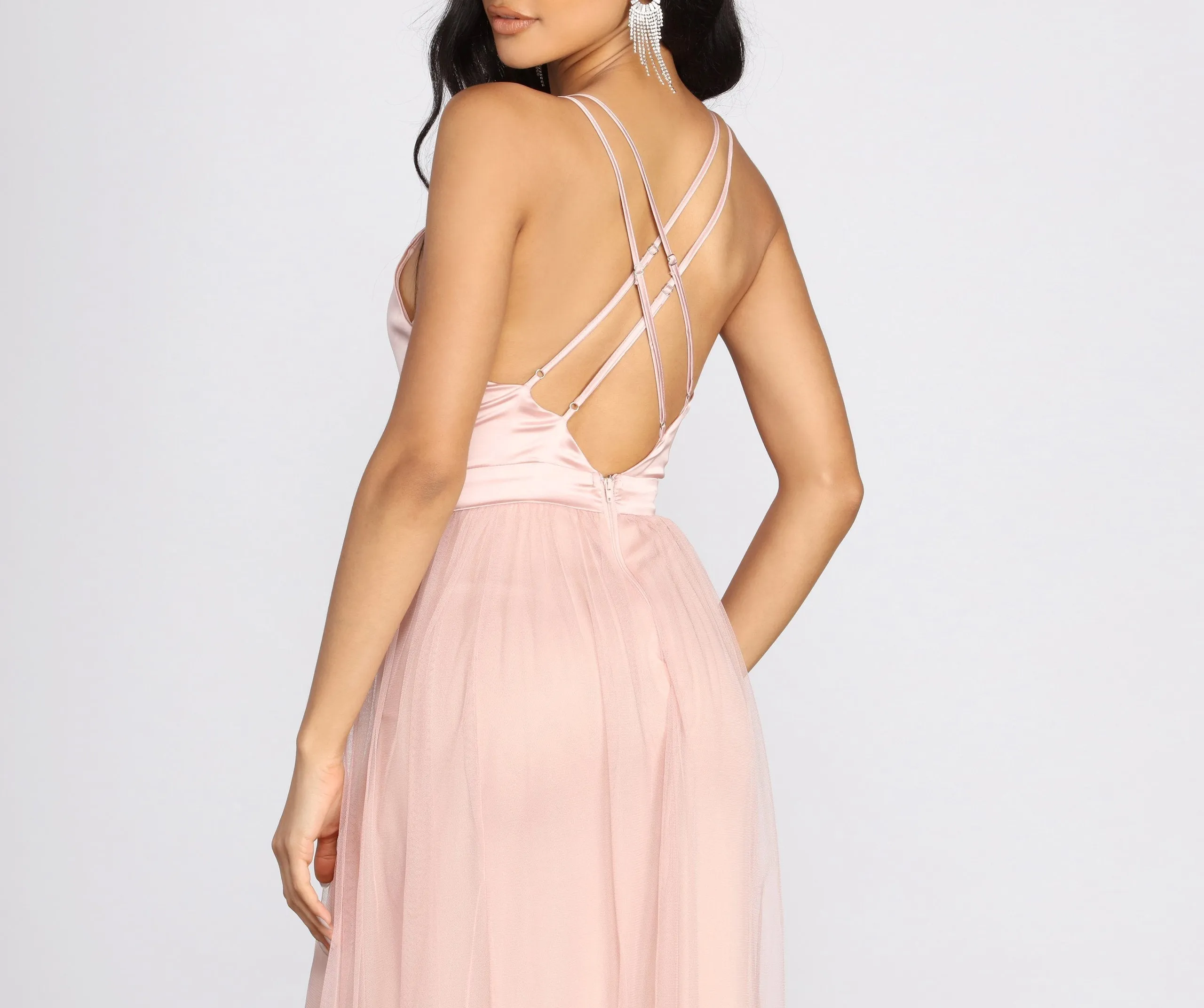 Haisley Formal Tulle Charming And Satin Dress