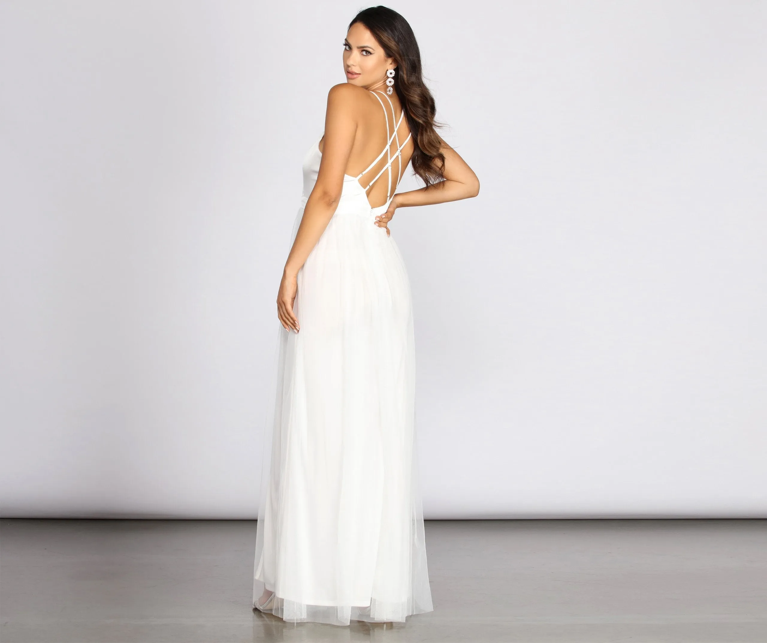 Haisley Formal Tulle Charming And Satin Dress