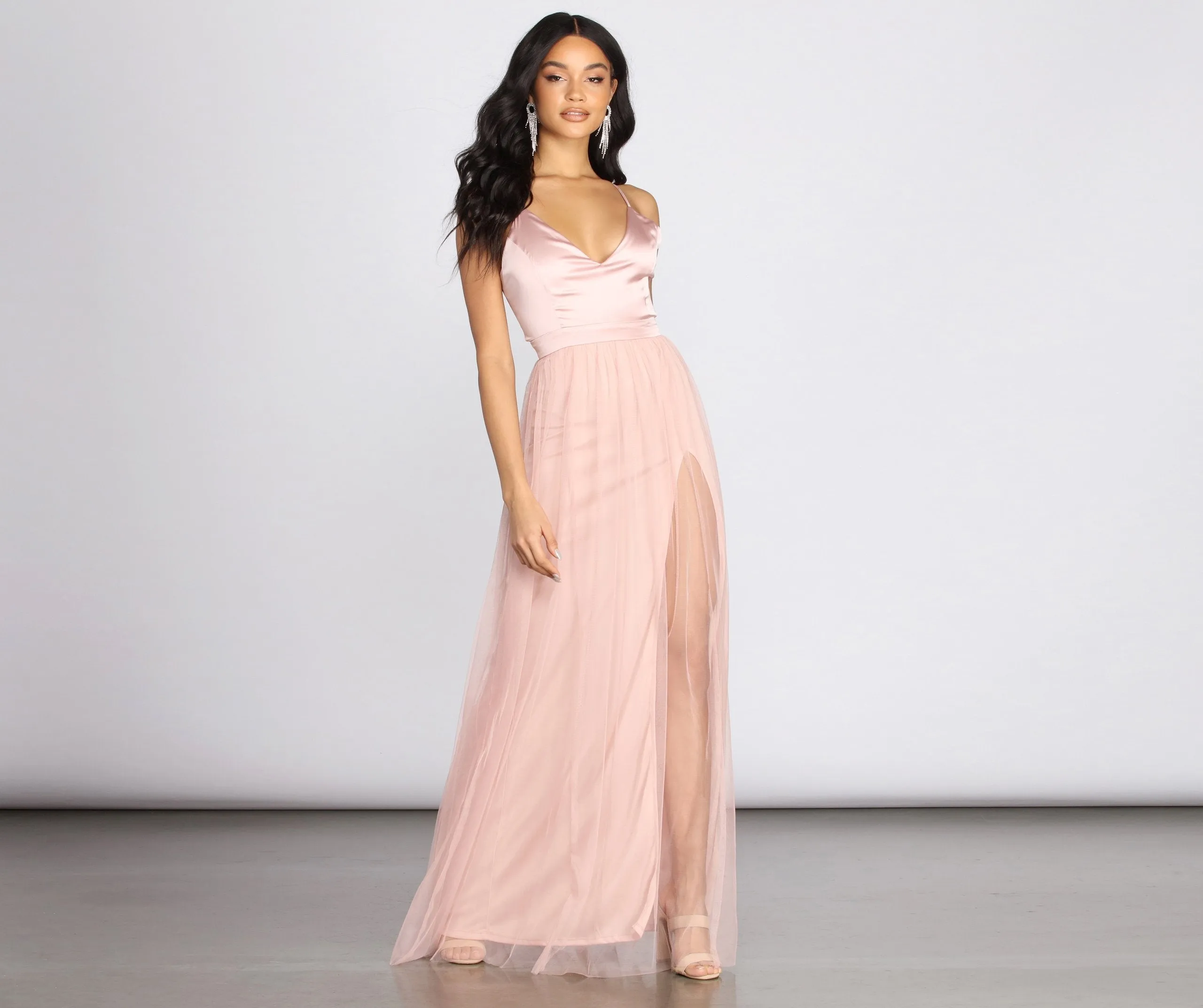 Haisley Formal Tulle Charming And Satin Dress