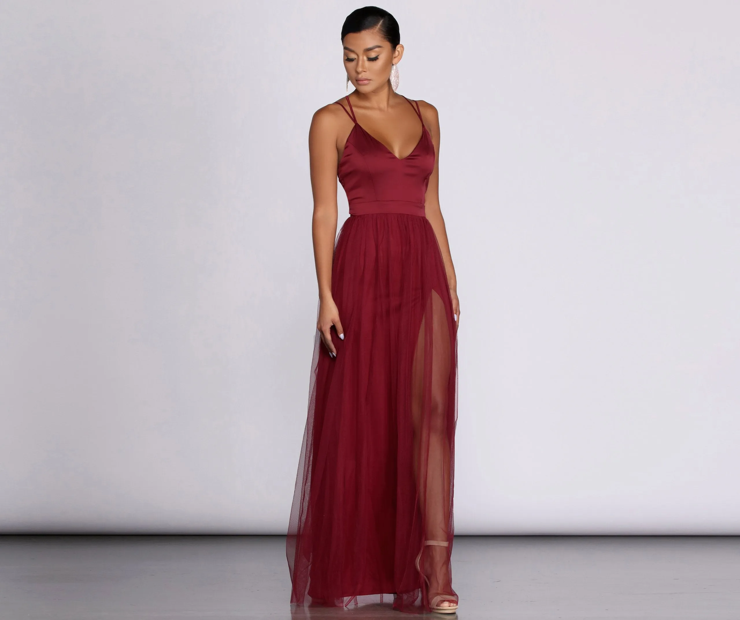 Haisley Formal Tulle Charming And Satin Dress