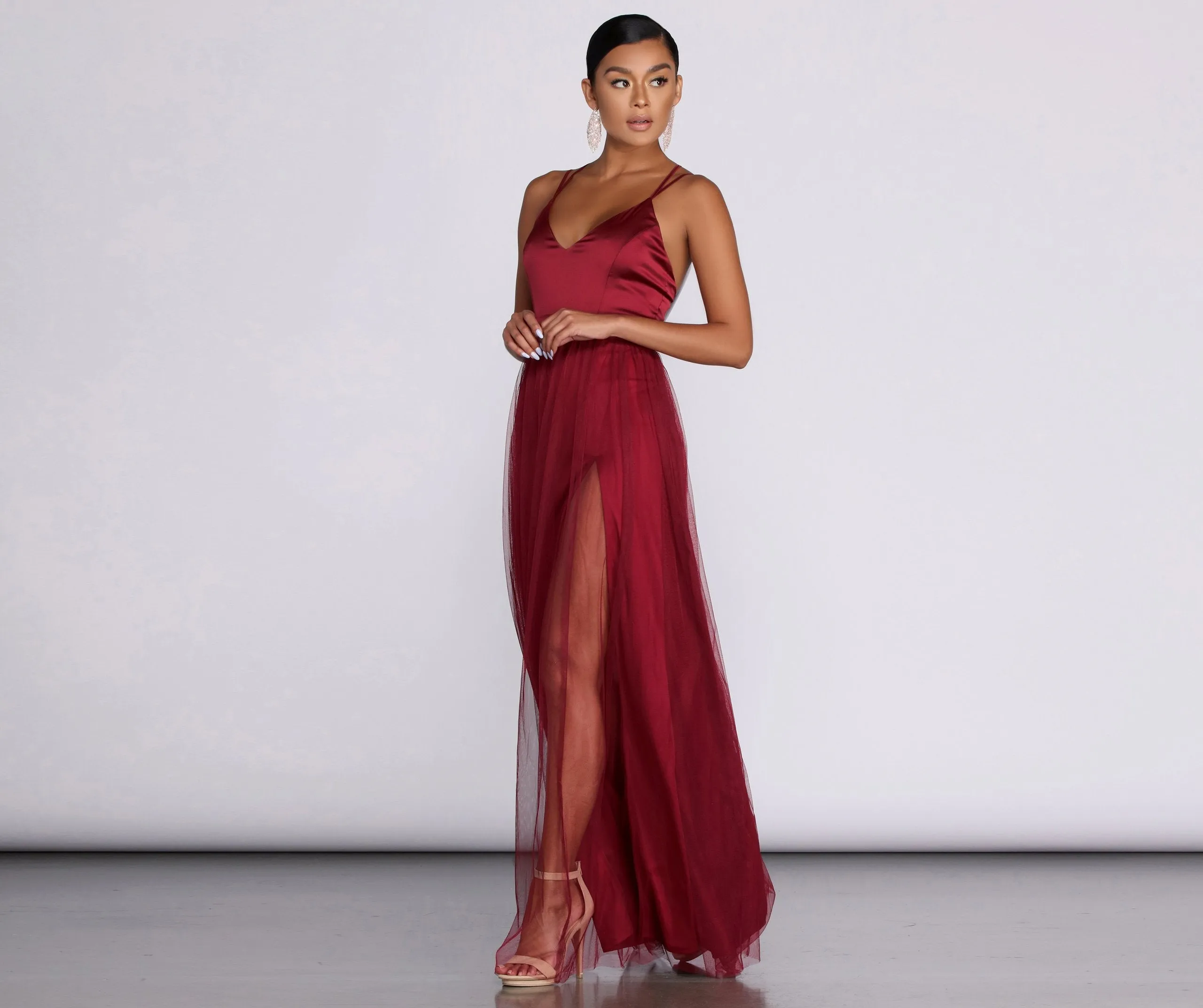 Haisley Formal Tulle Charming And Satin Dress