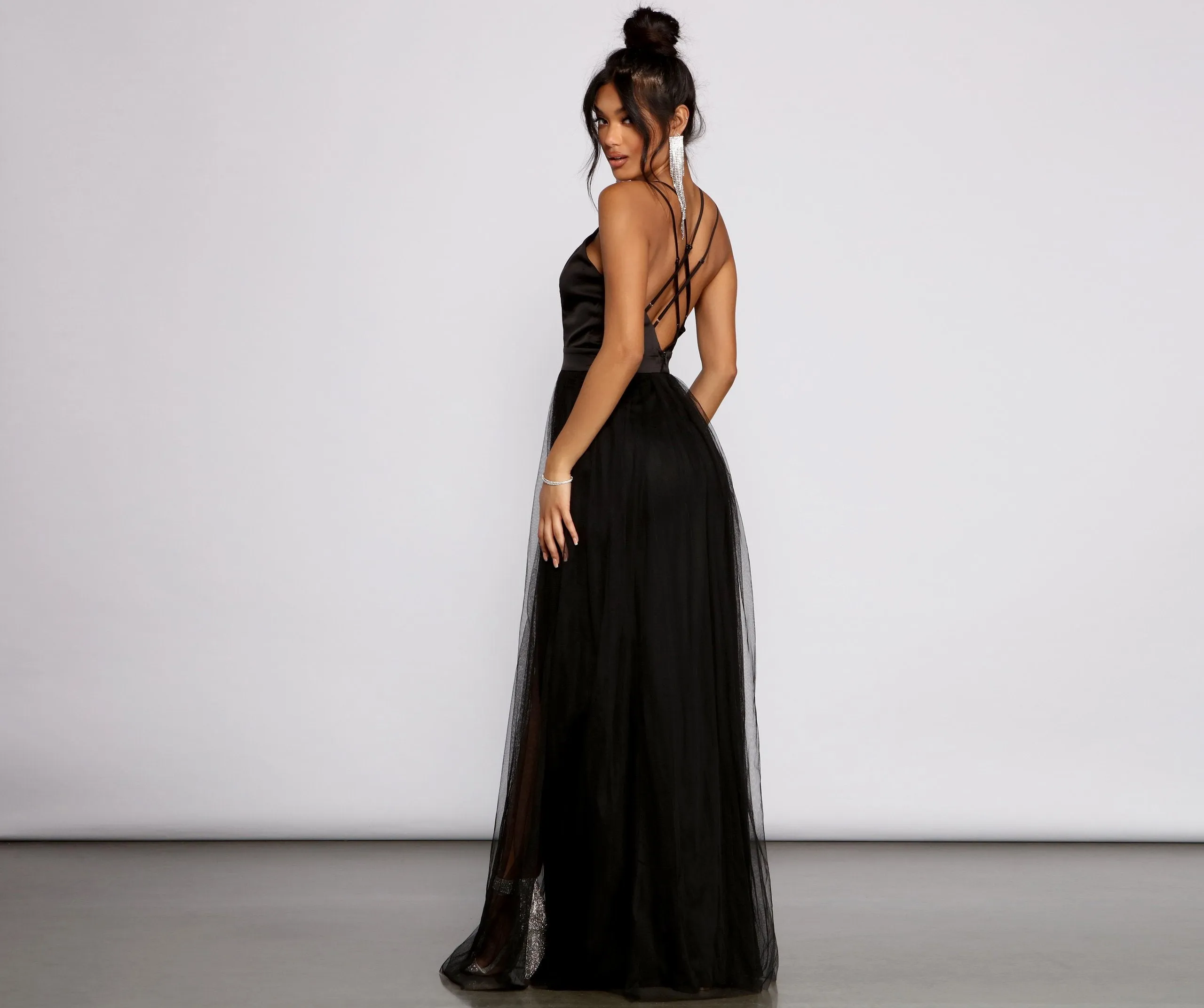 Haisley Formal Tulle Charming And Satin Dress