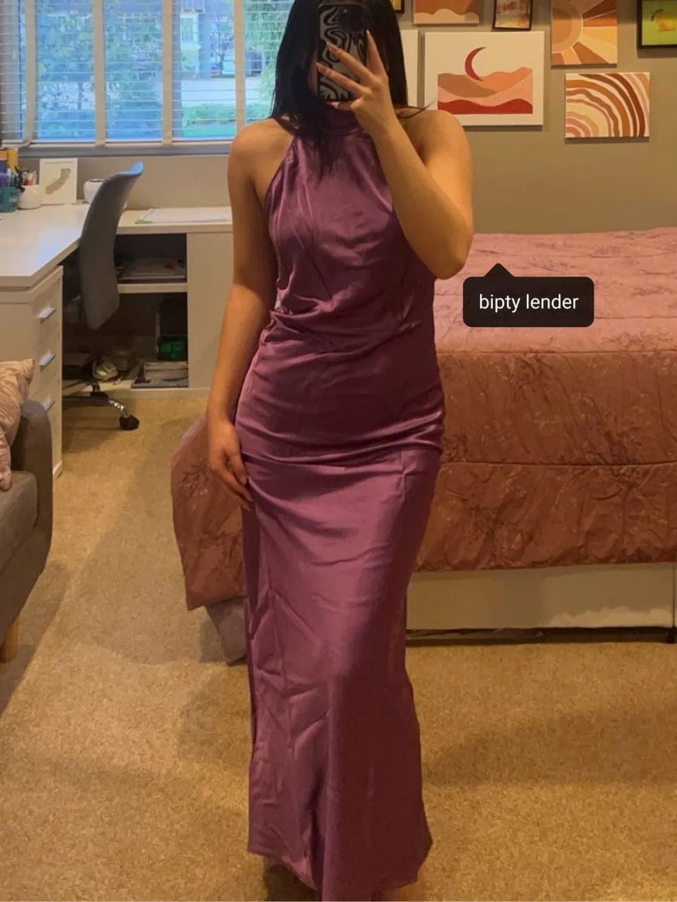 Halter Cocktail Silk Maxi Dress