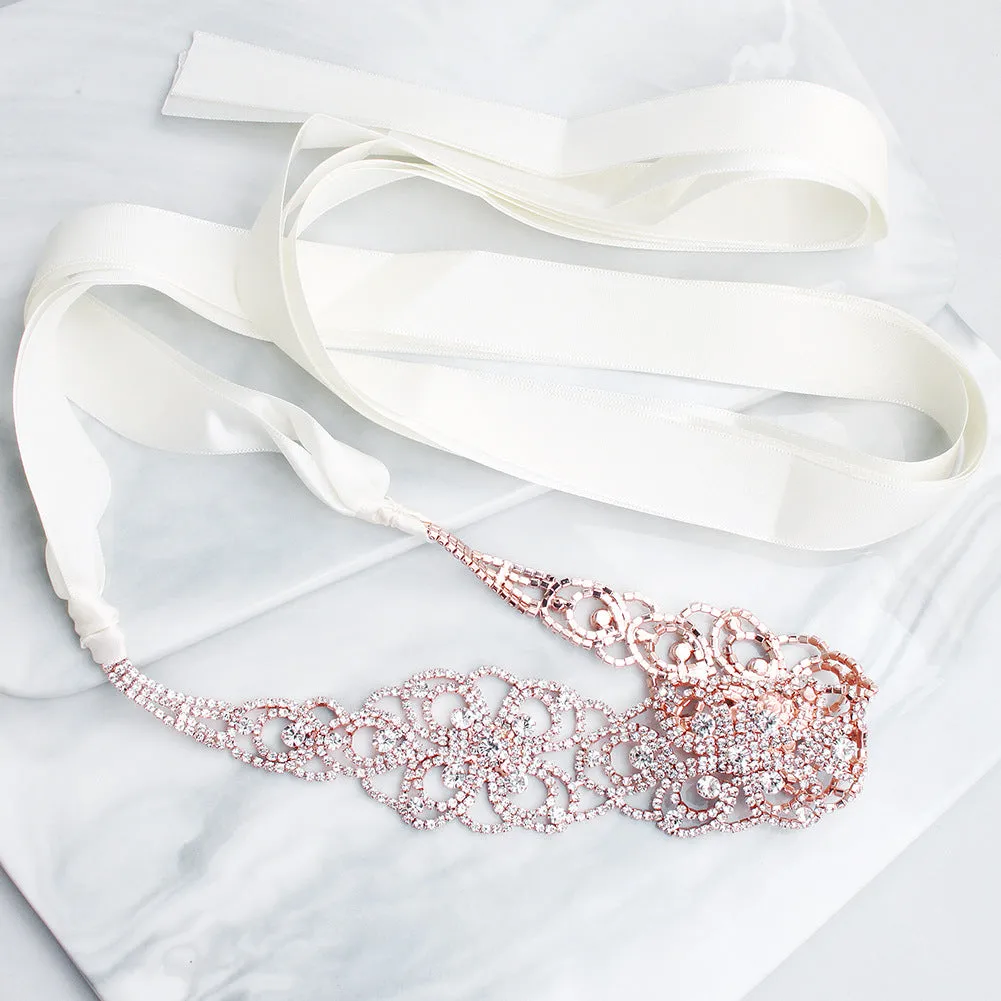 Hand-studded Alloy Waist Chain Rhinestone Retro Wedding Dress Sashes Accessories