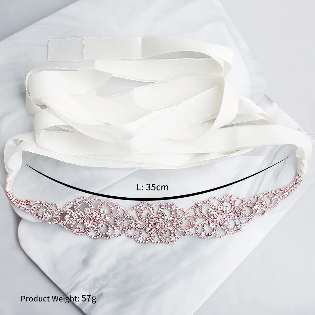 Hand-studded Alloy Waist Chain Rhinestone Retro Wedding Dress Sashes Accessories