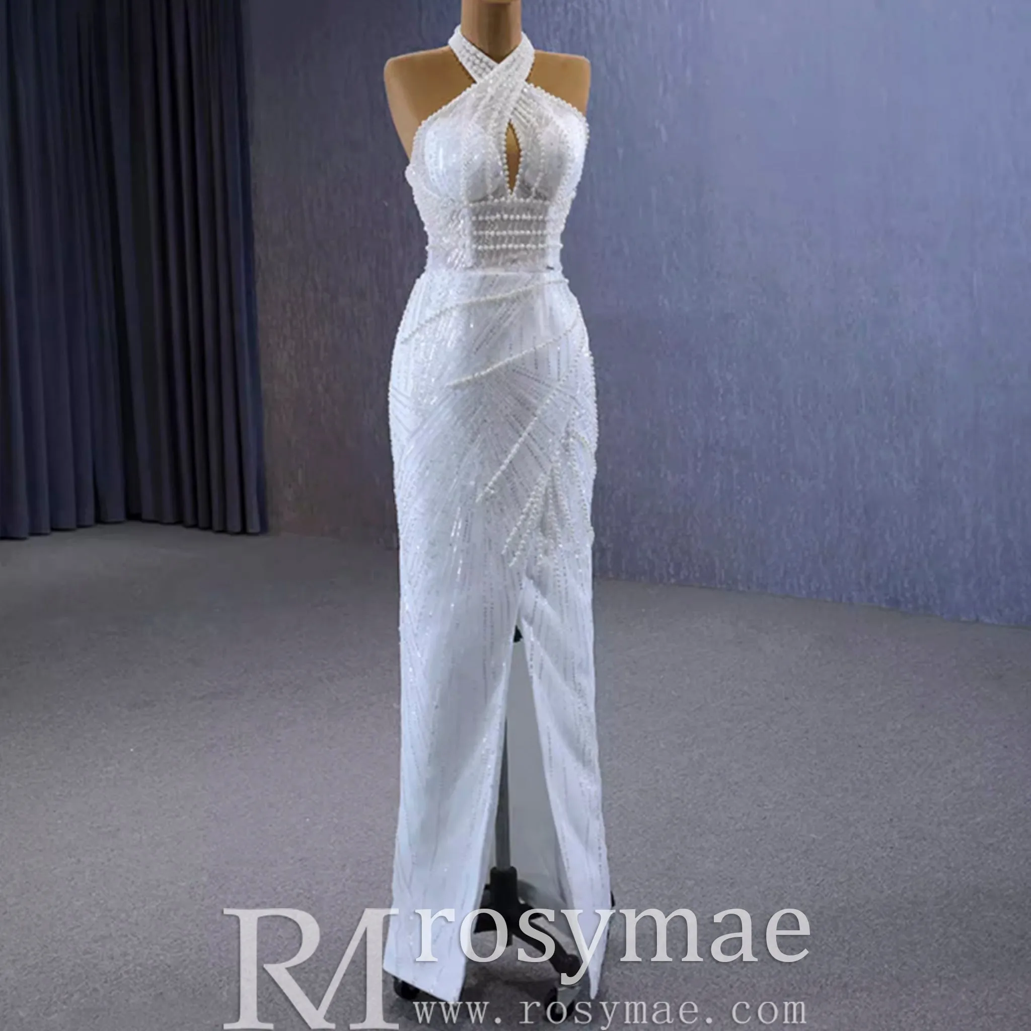 Handmade Puffy Ball Gown Sequins Wedding Dress with Detachable Skirt