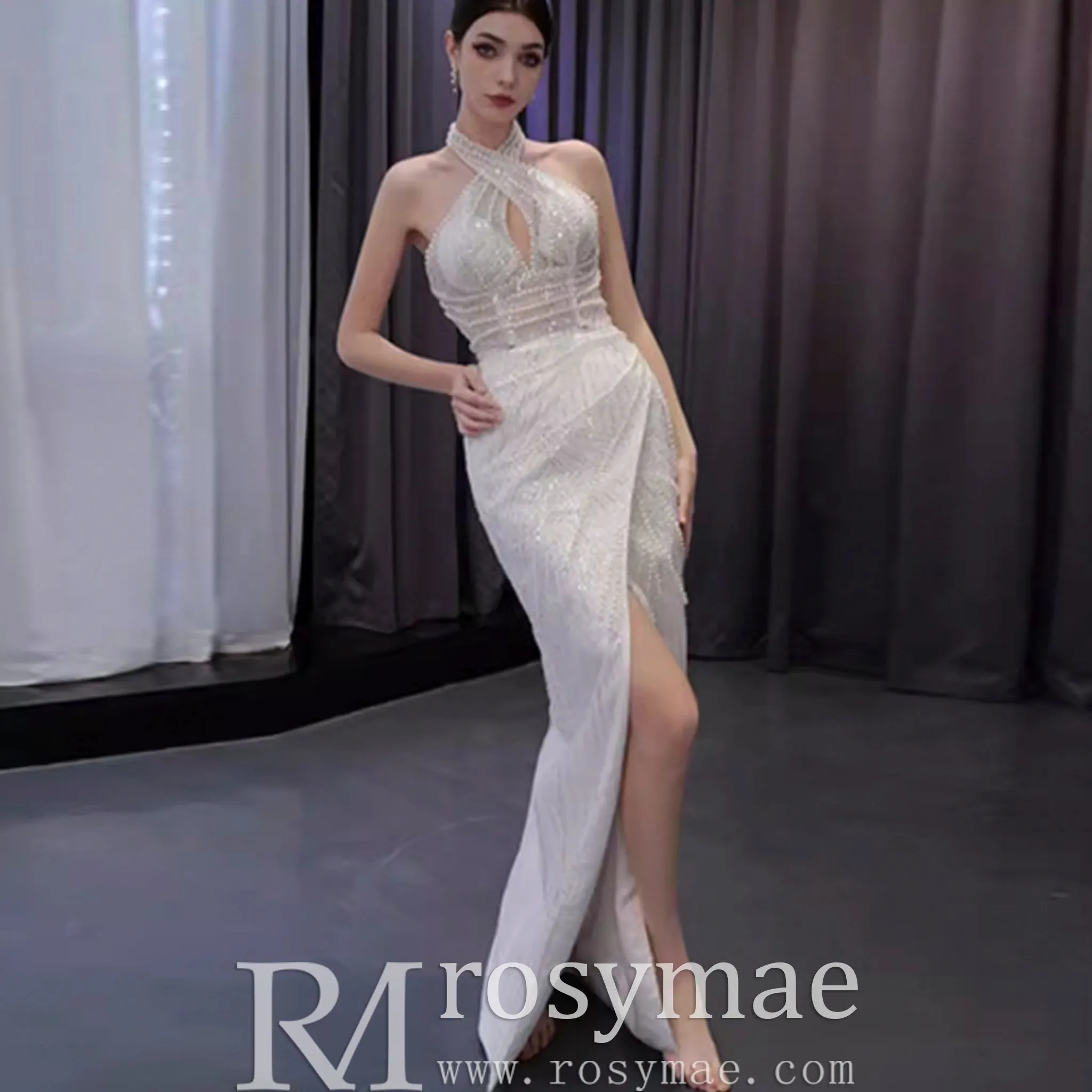 Handmade Puffy Ball Gown Sequins Wedding Dress with Detachable Skirt