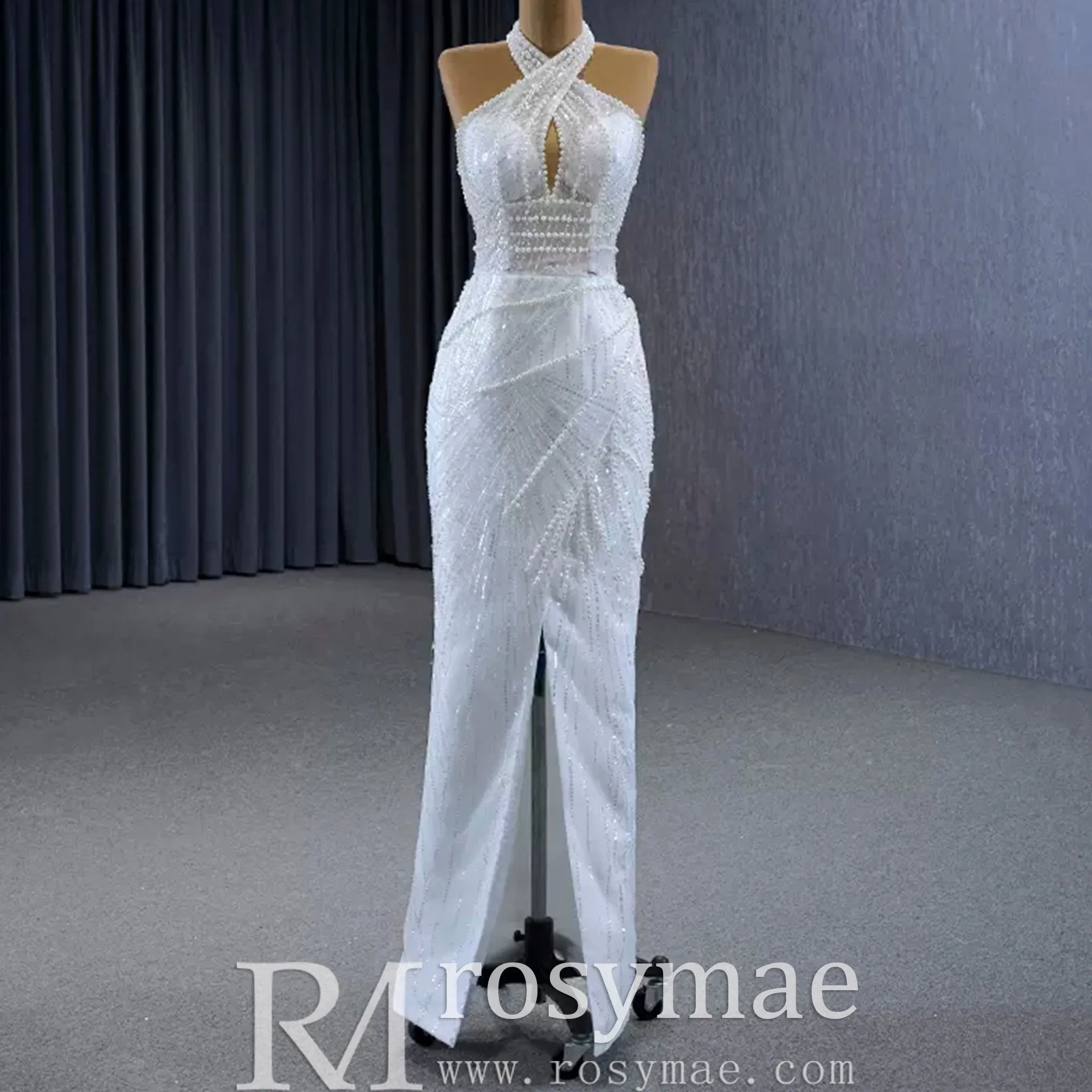 Handmade Puffy Ball Gown Sequins Wedding Dress with Detachable Skirt