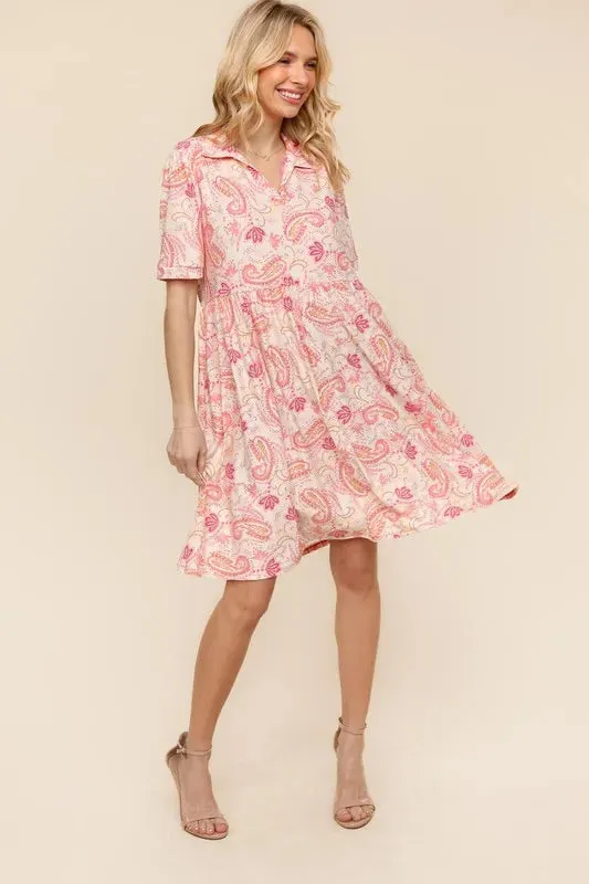 Haptics  Fit and Flare Paisley Print Knit Dress
