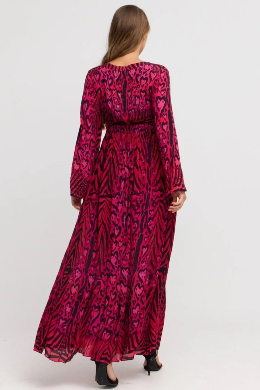 Hearts Forever Maxi w Flare Sleeves