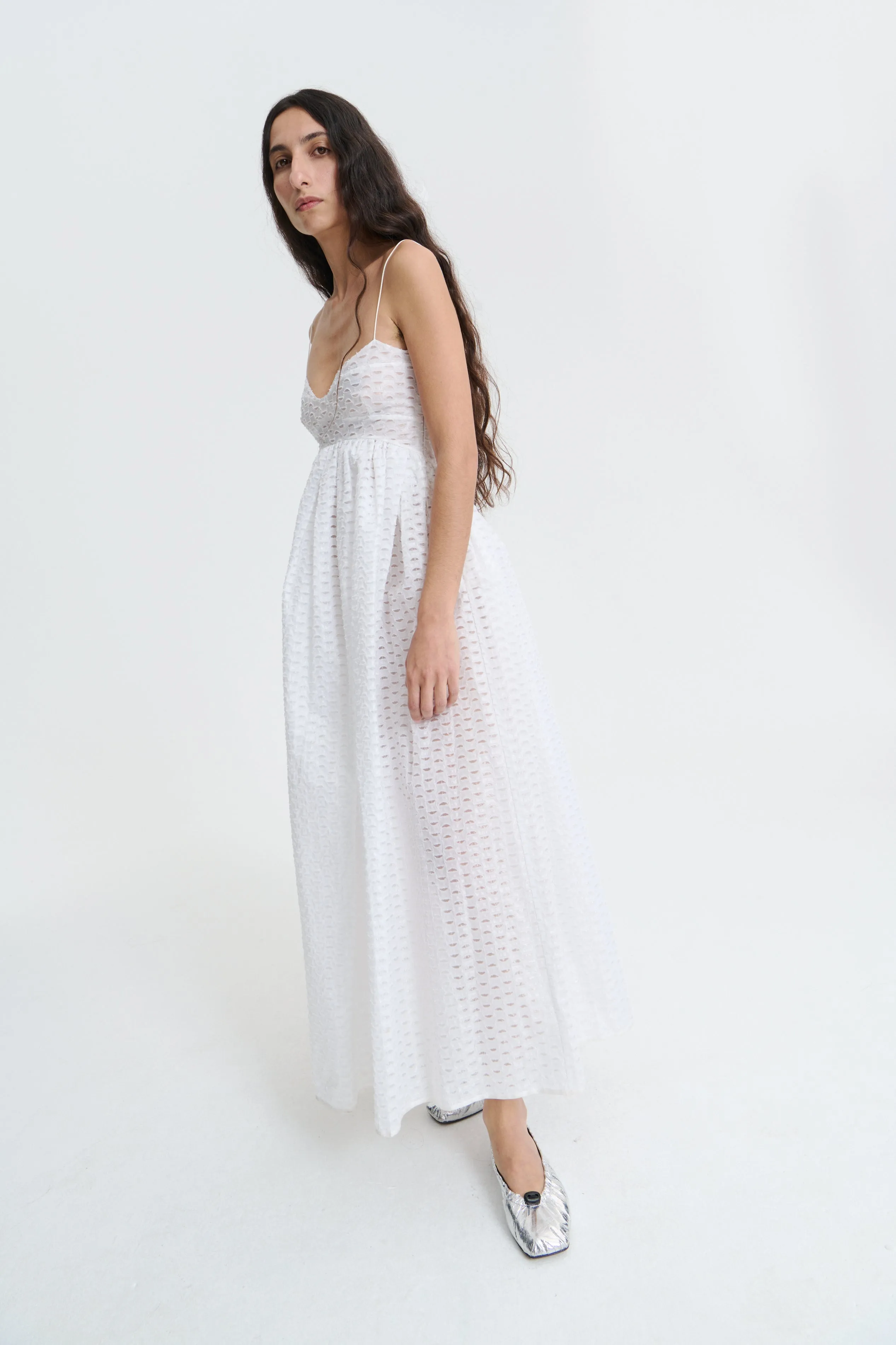 HEATHER | DRESS TRAMONTE FIL COUPE WHITE