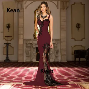 High Slit Mermaid Lace Illusion Dress