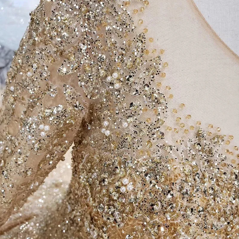 HTL258 Princess Luxury Elegant Plus Size Long Sleeve Ball Gown Wedding Dresses