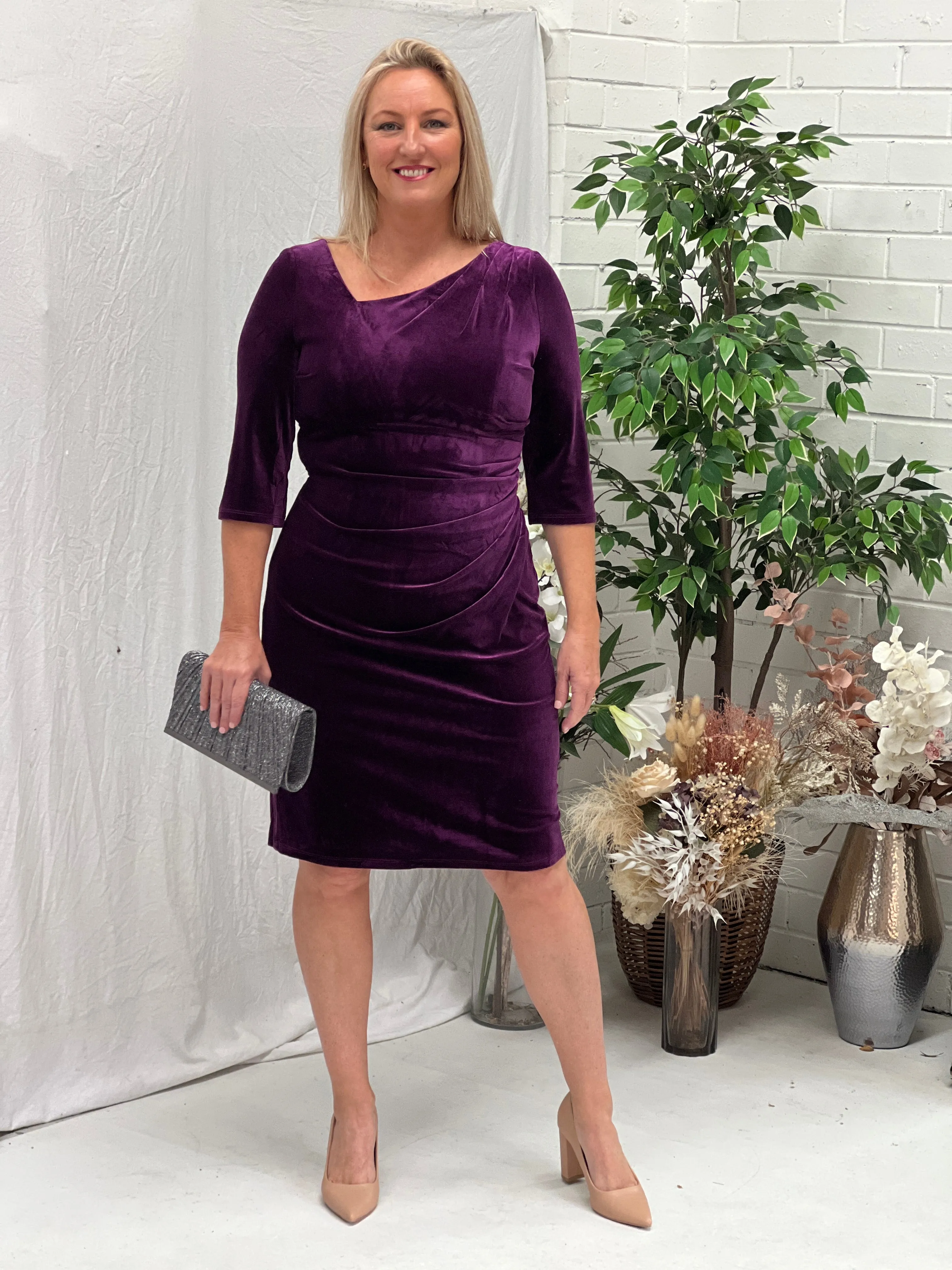 Icarus Purple Velvet Dress
