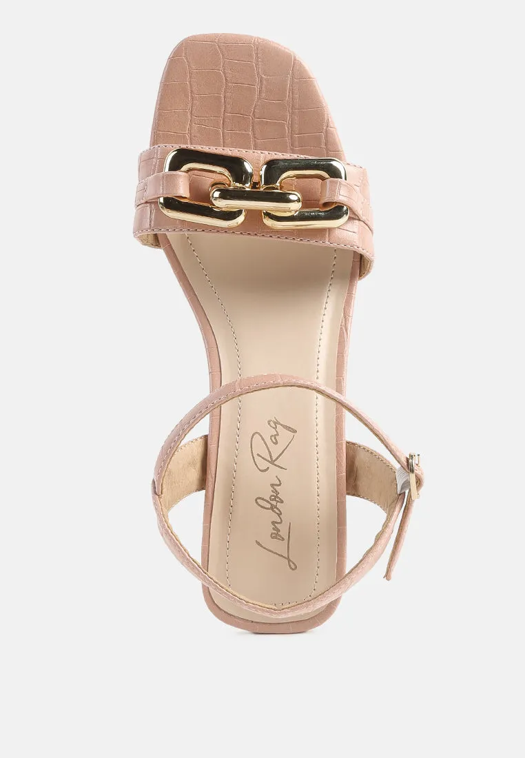 Icicle Clear Low Heel Metal Chain Sandals By Ruw