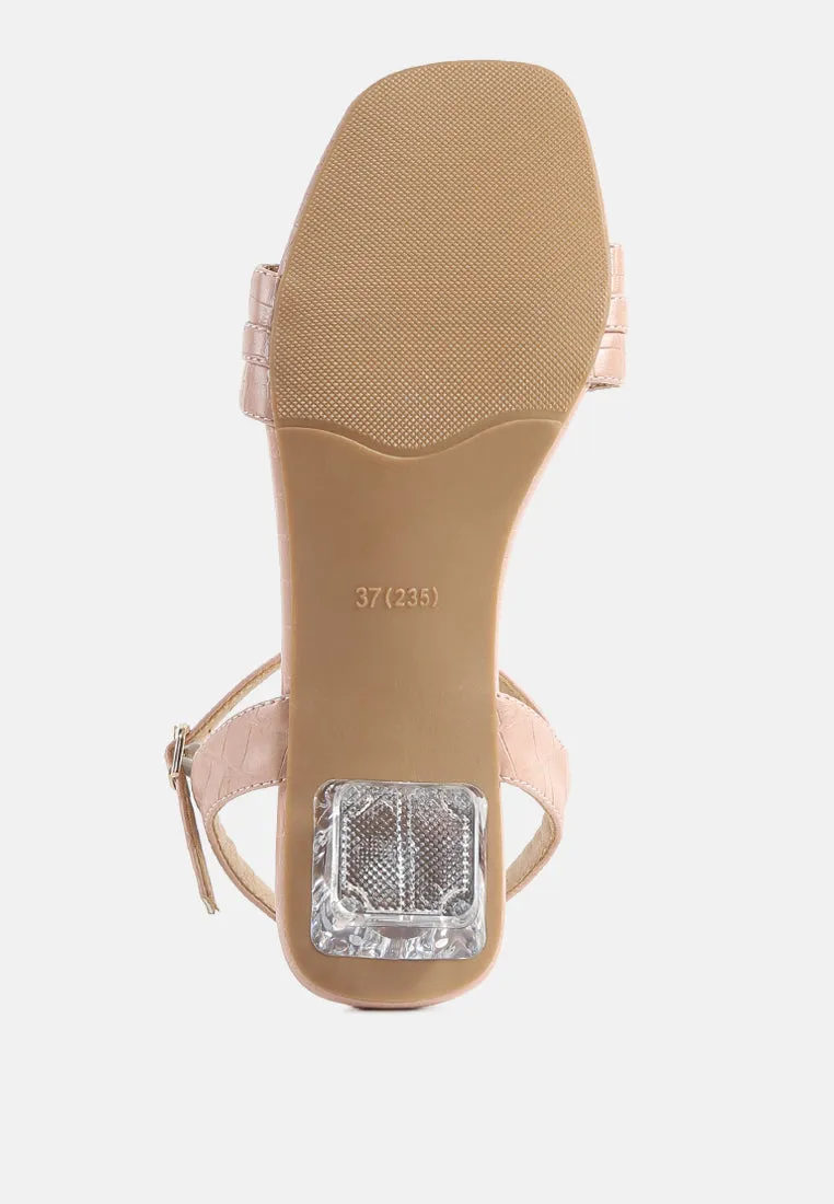 Icicle Clear Low Heel Metal Chain Sandals By Ruw