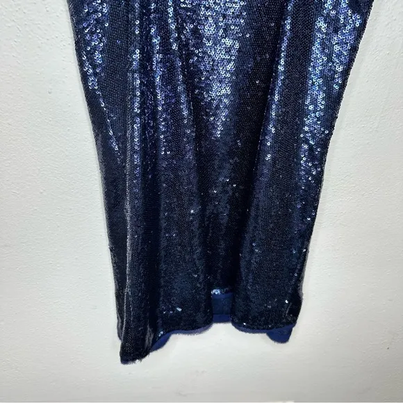 Intimately Free People Time to Shine Navy Blue Sequin Slip Dress Size Sm…