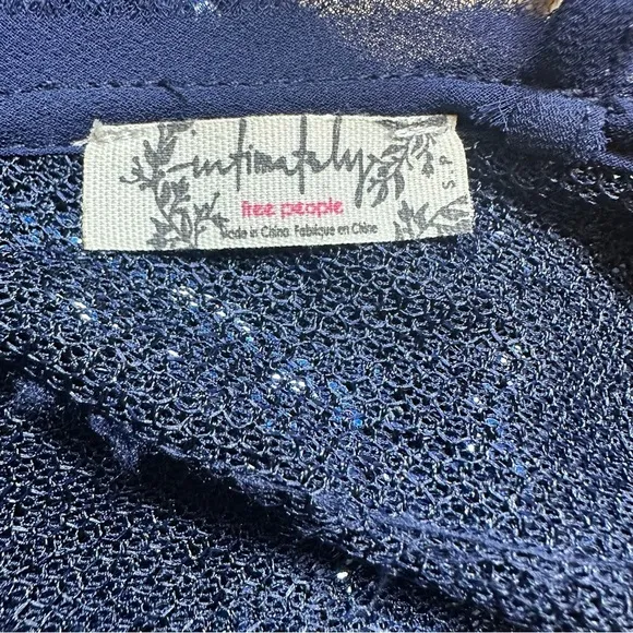 Intimately Free People Time to Shine Navy Blue Sequin Slip Dress Size Sm…