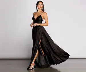 Isabelle Satin Stylish A-Line Dress