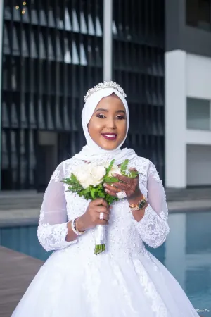 Islamic Lace Ball Wedding Gown