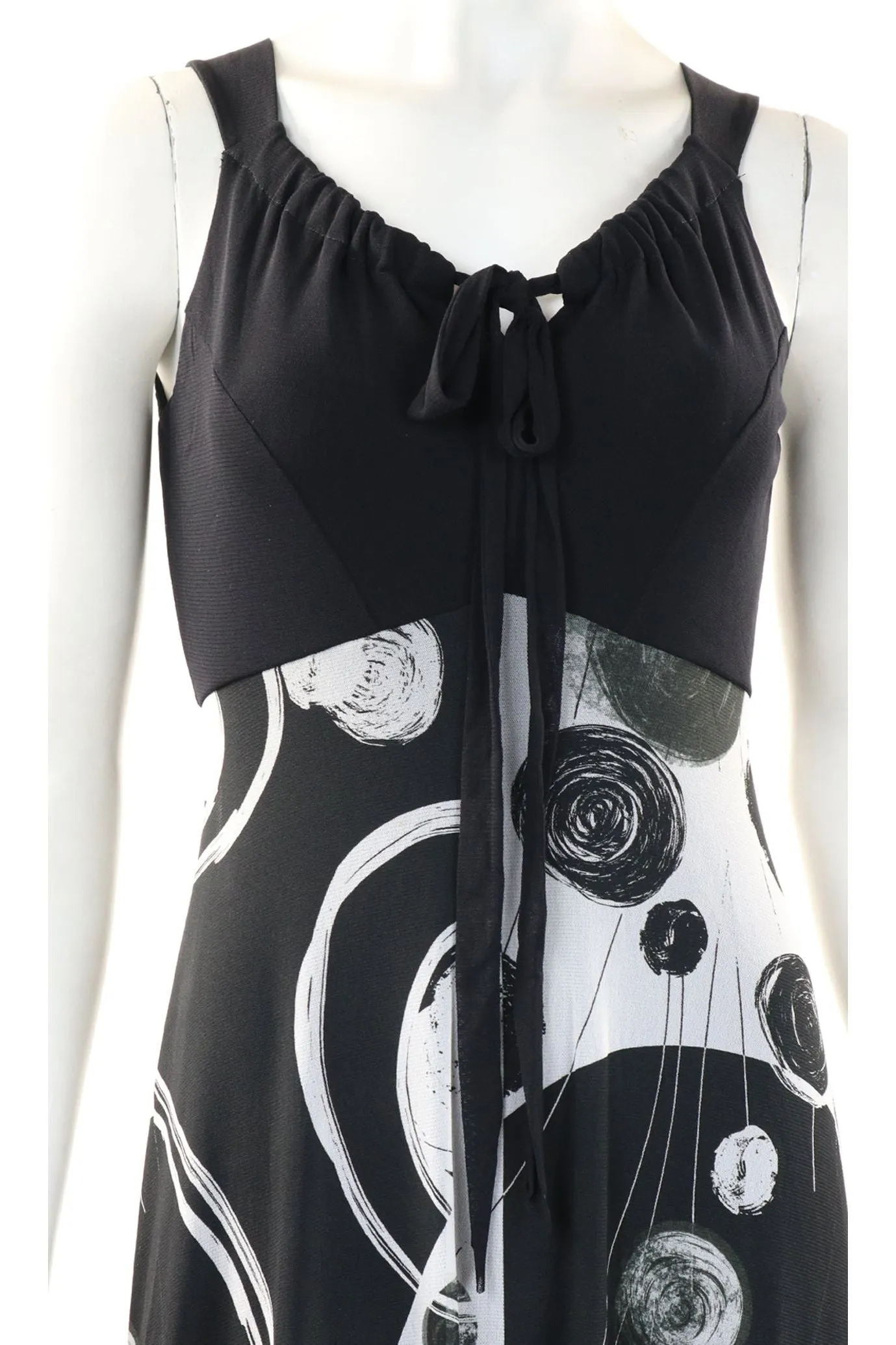 ITA Sleeveless Tied Neckline Knee-high Empire Waist Dress