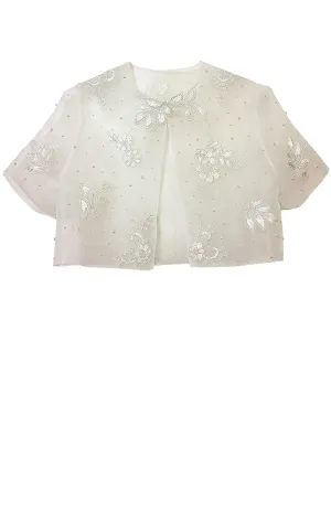 Iva Off-white Organza Handcrafted Bolero Jacket