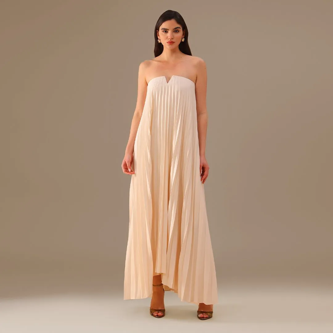 Ivory Off-Shoulder Aline Gown