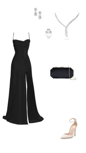 JazzHer Elegant Mermaid Spaghetti Straps Black Slit Long Prom Dresses Party Dress (PRE-ORDER)