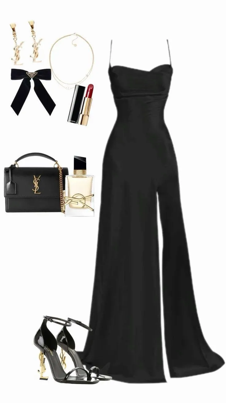 JazzHer Elegant Mermaid Spaghetti Straps Black Slit Long Prom Dresses Party Dress (PRE-ORDER)