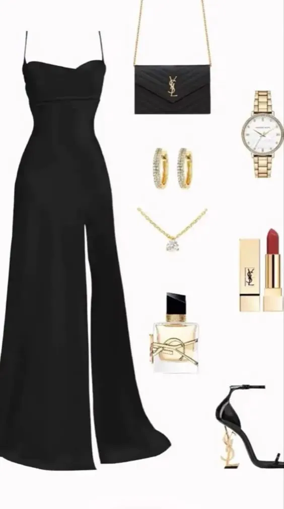 JazzHer Elegant Sheath Spaghetti Straps Black Slit Long Prom Dresses Formal Dress (PRE-ORDER)