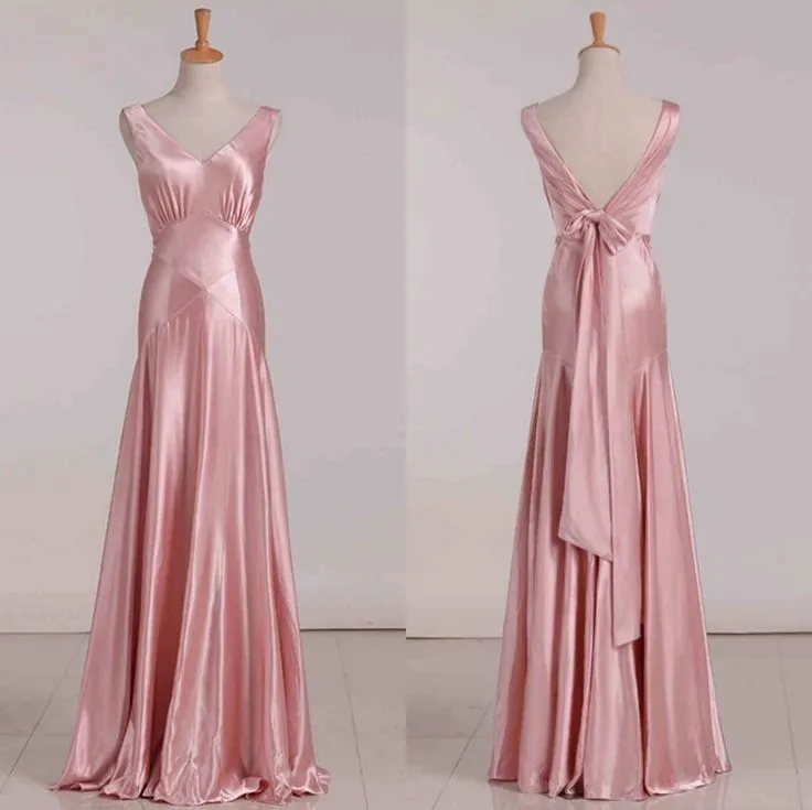 JazzHer Gorgeous Mermaid V Neckline Long Satin Prom Dresses Beads Evening Dress (PRE-ORDER)