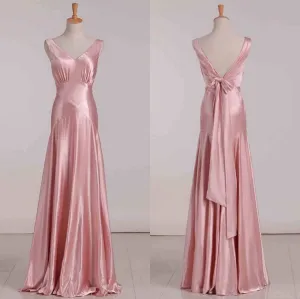 JazzHer Gorgeous Mermaid V Neckline Long Satin Prom Dresses Beads Evening Dress (PRE-ORDER)