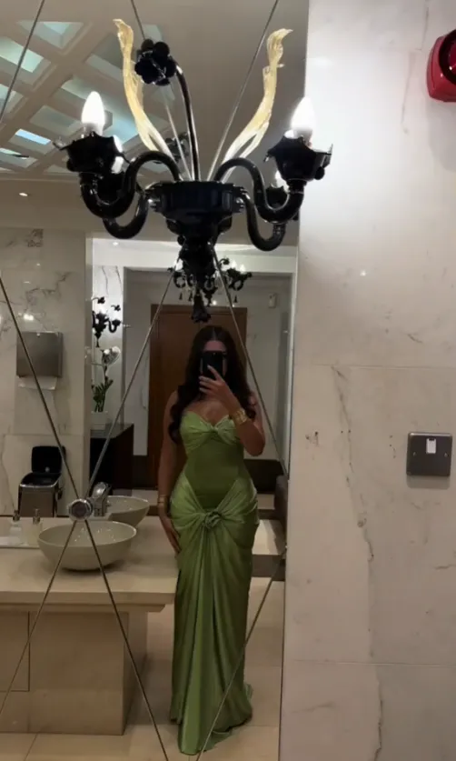 JazzHer Modest Mermaid Sweetheart Sage Green Long Satin Prom Dresses Evening Dress (PRE-ORDER)