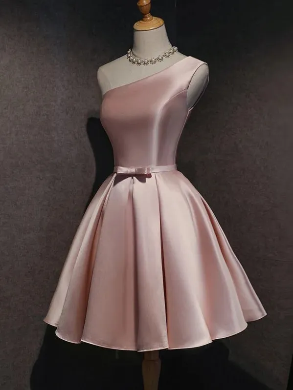 JazzHer Pink Satin Mini Cocktail Dress