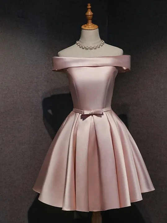 JazzHer Pink Satin Mini Cocktail Dress