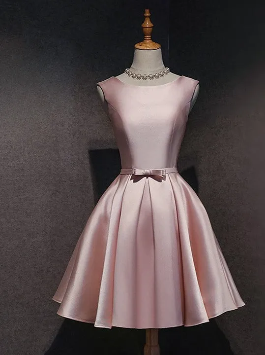 JazzHer Pink Satin Mini Cocktail Dress