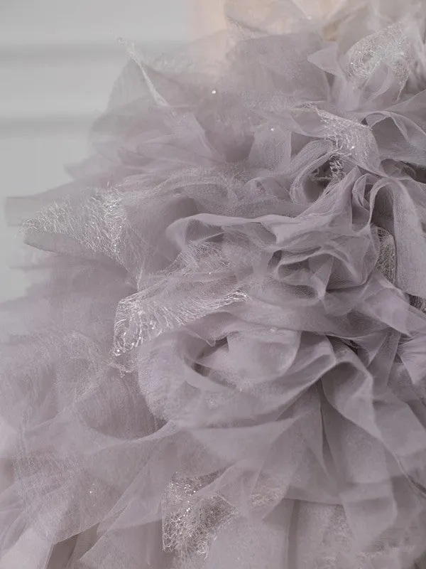 JazzHer Pretty Mermaid Strapless Lilac Tulle Long Prom Dresses Party Gown Evening Dress (PRE-ORDER)