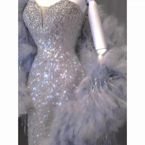 JazzHer Pretty Mermaid Sweetheart Sequin Long Evening Dress Prom Dresses Birthday Outfits (PRE-ORDER)