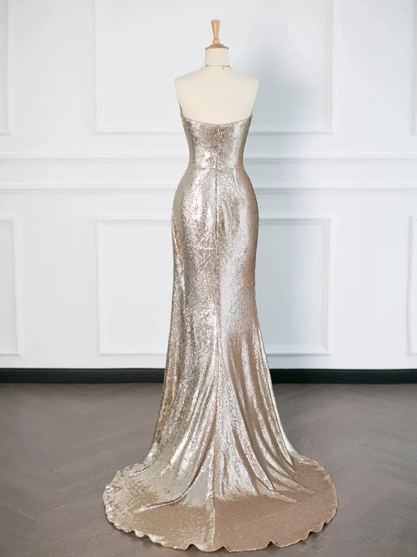 JazzHer Pretty Mermaid Sweetheart Sequin Long Prom Dresses Party Evening Dress (PRE-ORDER)