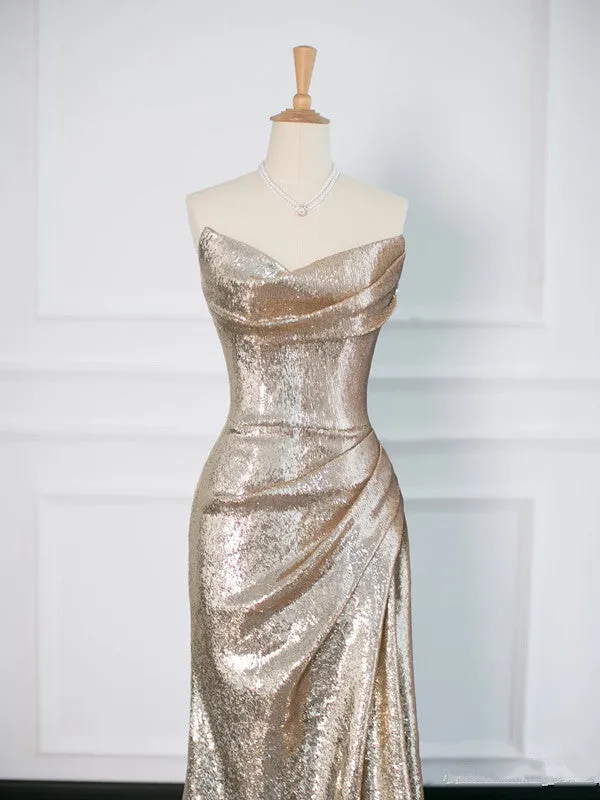 JazzHer Pretty Mermaid Sweetheart Sequin Long Prom Dresses Party Evening Dress (PRE-ORDER)