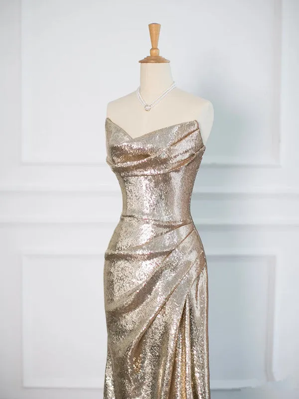 JazzHer Pretty Mermaid Sweetheart Sequin Long Prom Dresses Party Evening Dress (PRE-ORDER)
