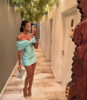 JazzHer th Birthday Off The Shoulder Homecoming Dresses Tiffany Blue Mini Bowknot Party Dress (PRE-ORDER)