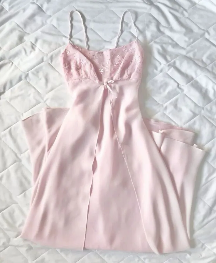 JazzHer Vintage A Line Spaghetti Straps s Pink Prom Dresses Evening Gowns With Lace (PRE-ORDER)