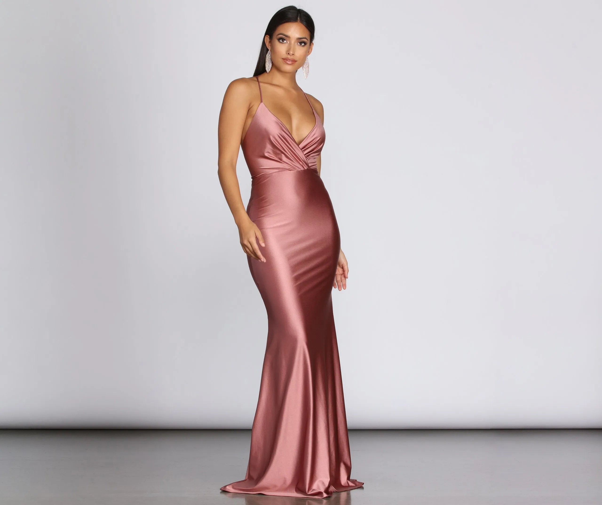 Jerry Cross Stylish Back Draped Gown