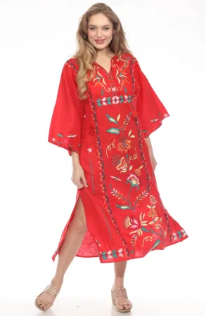 Johnny Was JWLA Averi Linen Midi Kaftan Dress J31424 *