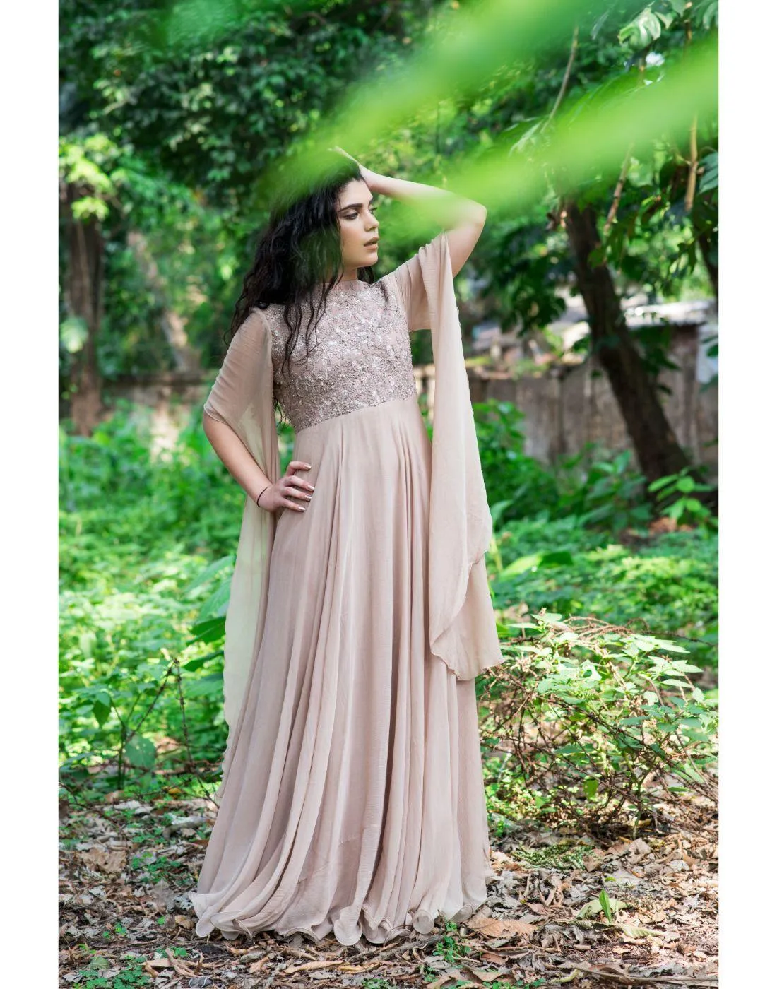 KAIRA's Rent Elongated Sleeves Full Length Gowns