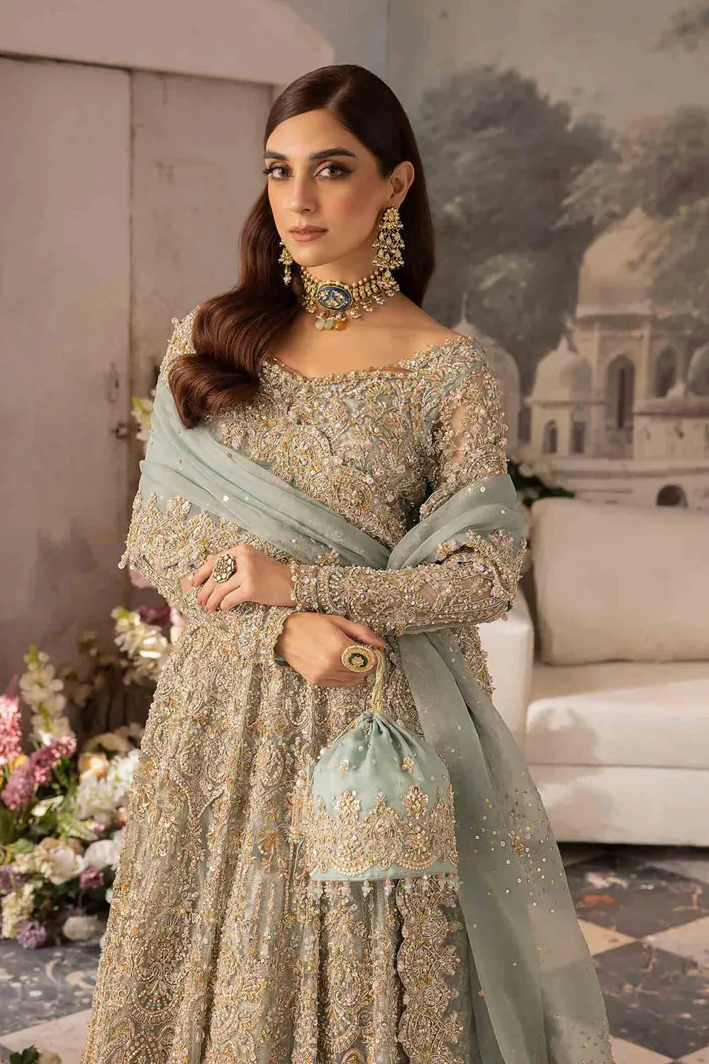 Kanwal Malik Wedding Festive Organza Hand Made Collection NAZRA