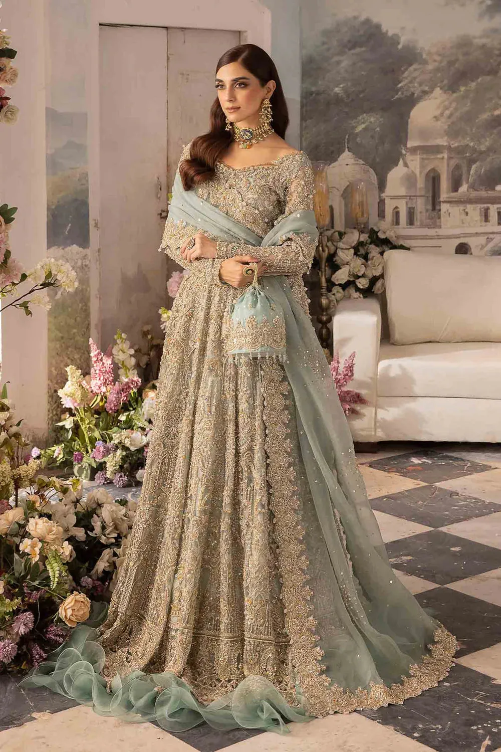 Kanwal Malik Wedding Festive Organza Hand Made Collection NAZRA