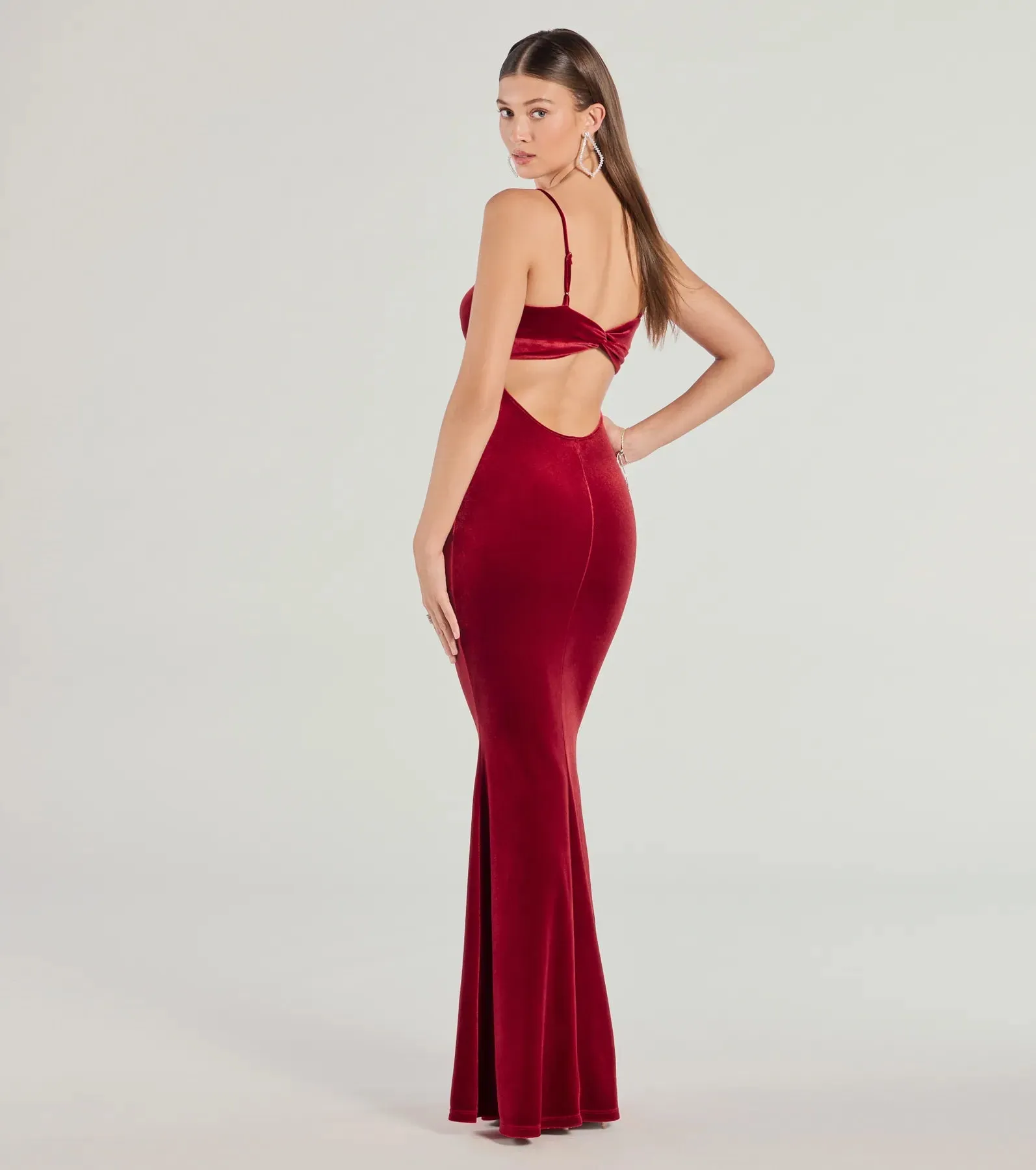 Katie Open Back Mermaid Velvet Formal Dress