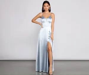 Kel Satin Stylish A-Line Dress